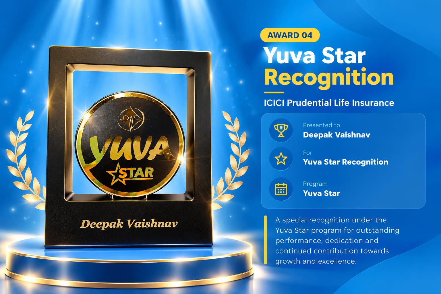 Deepak Vaishnav award recognition
